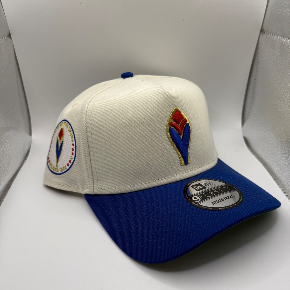 New Era‎ Atlanta Braves 9FORTY Adjustable Snapback Hat Cream & Blue MLB Cap